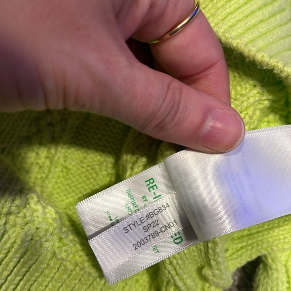 Neon Yellow J. Crew Crewneck Sweater Size Medium - Picture 4 of 4